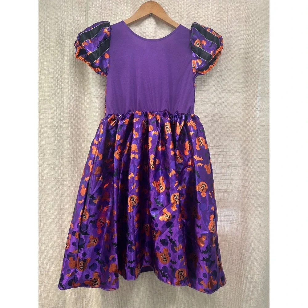 Disney Store Parks Minnie Mouse Girls 7/8 Witch Costume and Hat Dress Up Purple